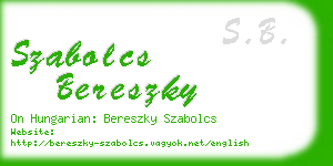 szabolcs bereszky business card